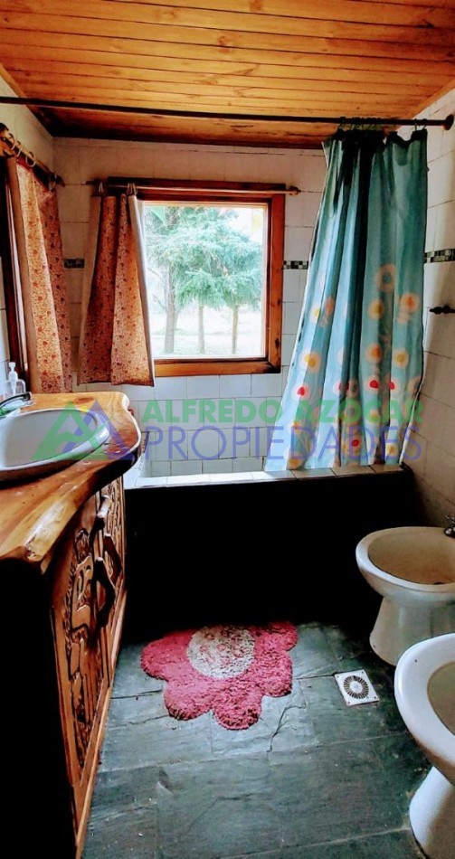 Casa y Cabaña en terreno con costa de rio
