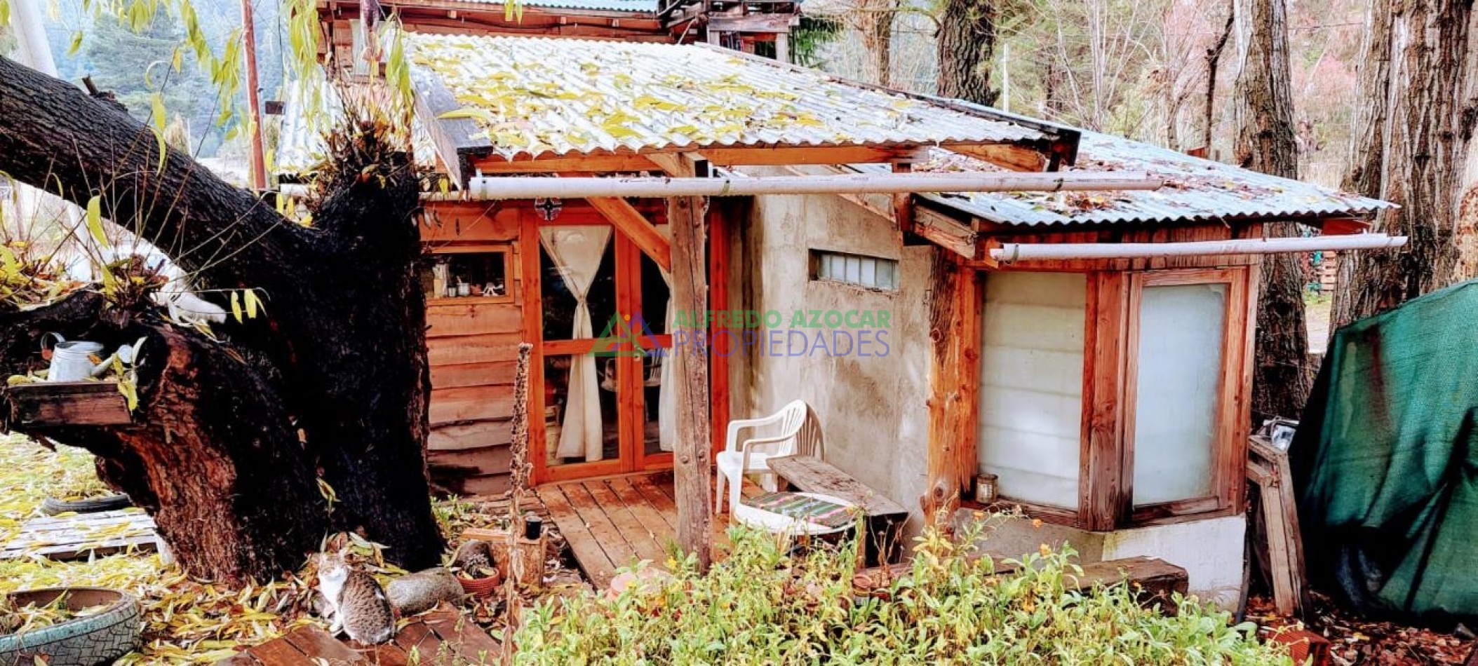 Casa y Cabaña en terreno con costa de rio